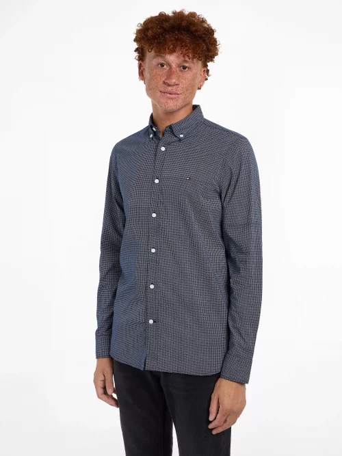 Chemise Manches Longues Sport Foulard Bleu Fonce