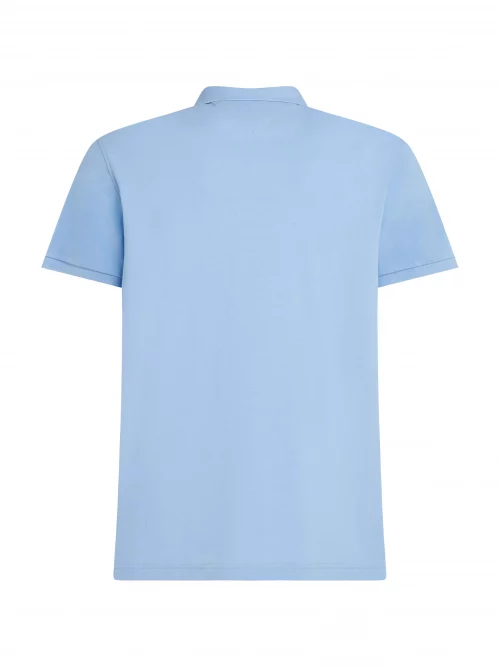 Polo Manches Courtes Patte Contraste Bleu Clair – Image 2