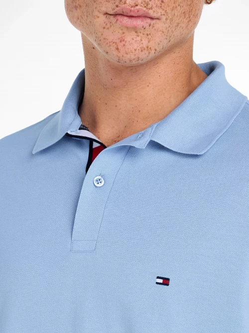 Polo Manches Courtes Patte Contraste Bleu Clair – Image 3