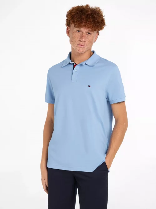 Polo Manches Courtes Patte Contraste Bleu Clair – Image 4