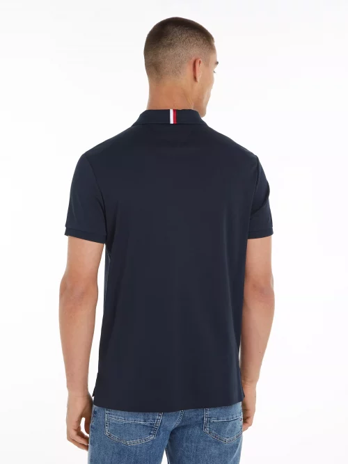 Polo Manches Courtes Jersey Mercerise Bleu Fonce – Image 2