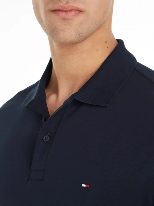 Polo Manches Courtes Jersey Mercerise Bleu Fonce – Image 3