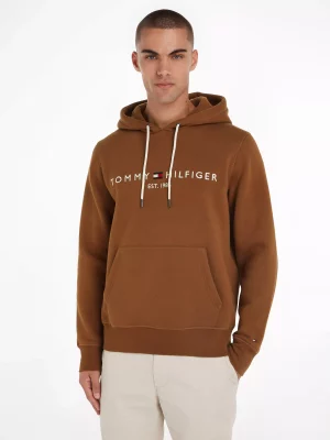 Pull Sweat  Capuche Logo Beige Moyen