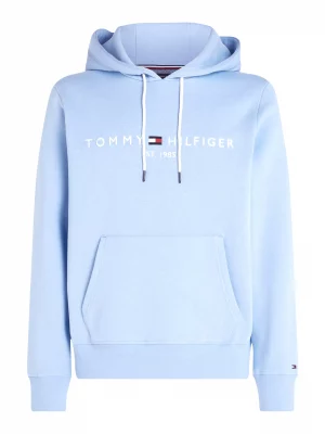 Pull Sweat  Capuche Logo Bleu Clair