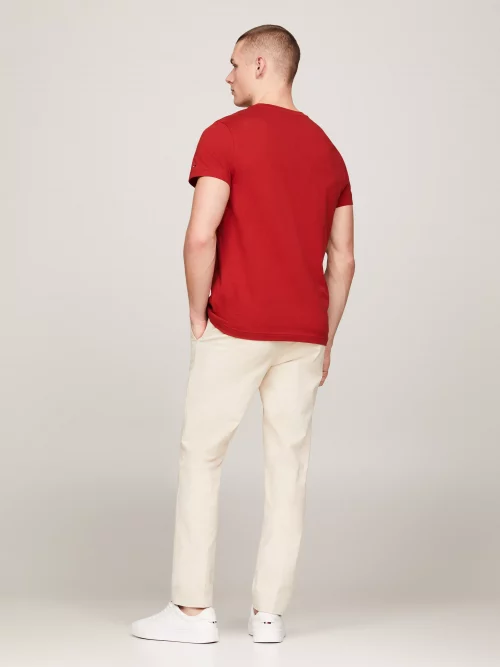 T-shirt Manches Courtes Broderie Tommy Rouge Moyen – Image 2