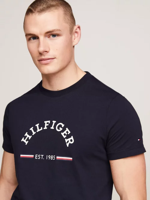 T-shirt Manches Courtes Print Hilfiger Bleu Fonce – Image 3