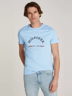 T-shirt Manches Courtes Print Hilfiger Bleu Clair