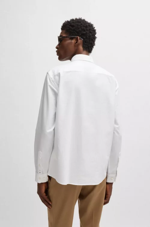 Chemise Manches Longues Ville Oxford Uni Blanc – Image 2
