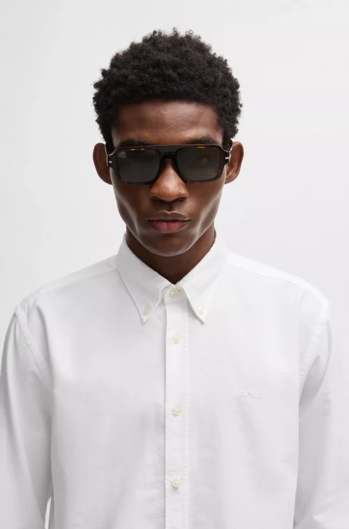 Chemise Manches Longues Ville Oxford Uni Blanc – Image 4