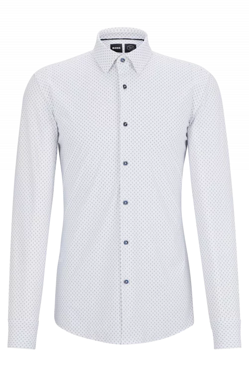 Chemise Manches Longues Ville Performance Losange Bleu Clair