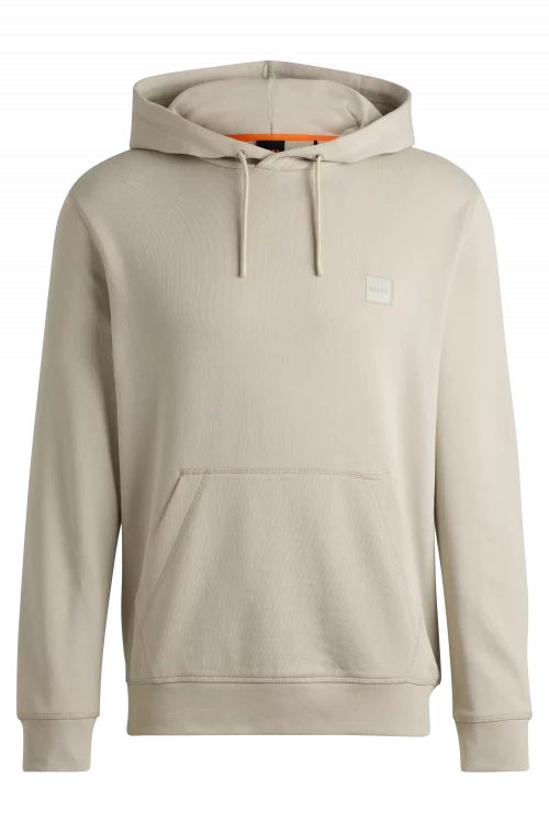 Pull Sweat  Molleton Capuche Beige Clair