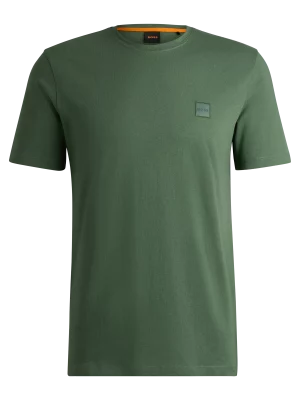 T-shirt Manches Courtes Uni Logo Badge Vert Moyen