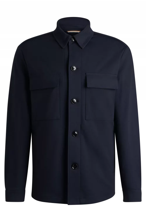 Veste Ville Jersey Surchemise Bleu Fonce