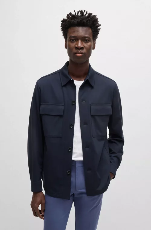 Veste Ville Jersey Surchemise Bleu Fonce – Image 3