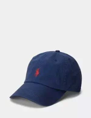 Accessoire Casquette Coton Uni Logo Bleu Fonce