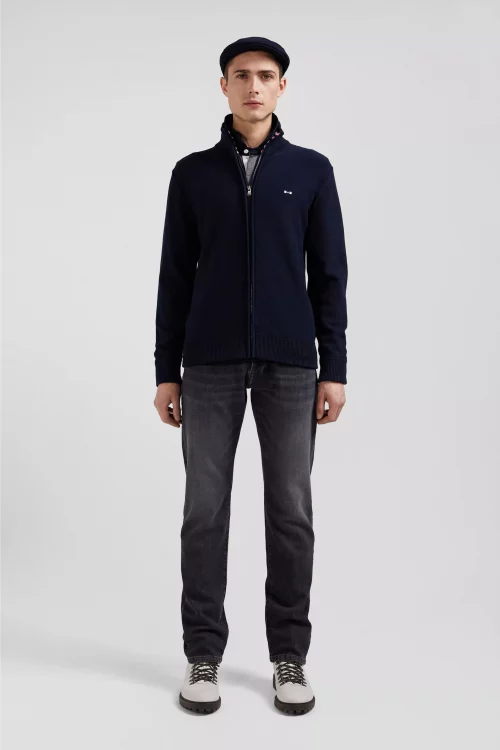 Gilet Manches Longues Noeud Dos Bleu Fonce – Image 3