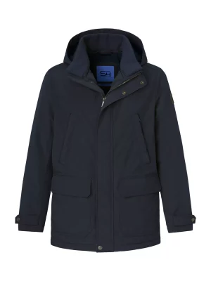 Grosse Piece Parka Nylon Capuche Bleu Fonce