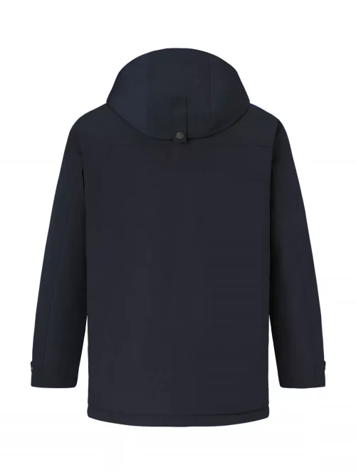 Grosse Piece Parka Nylon Capuche Bleu Fonce – Image 2