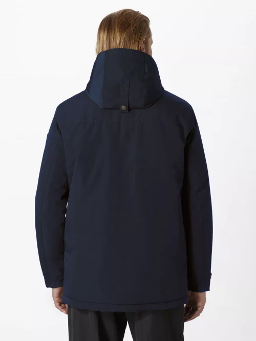 Grosse Piece Parka Nylon Capuche Bleu Fonce – Image 5