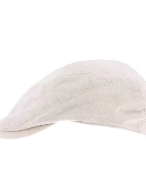 Accessoire Casquette Plate Lin Coton Beige Clair
