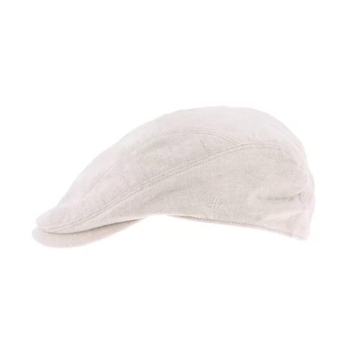 Accessoire Casquette Plate Lin Coton Beige Clair
