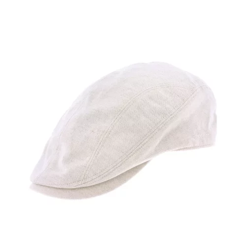 Accessoire Casquette Plate Lin Coton Beige Clair – Image 2