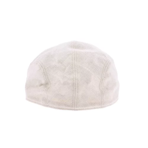 Accessoire Casquette Plate Lin Coton Beige Clair – Image 3