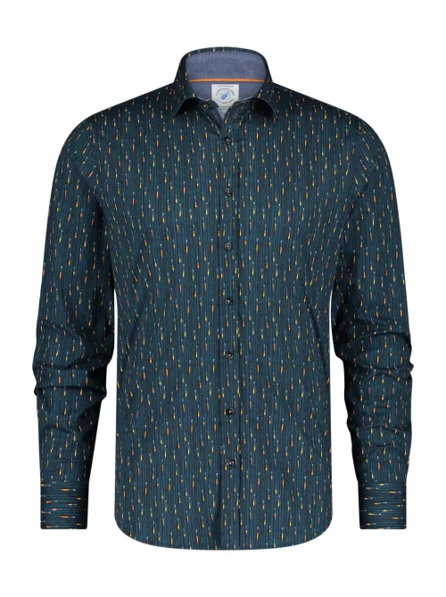 Chemise Manches Longues Sport Bouchons Vert Fonce