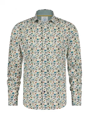 Chemise Manches Longues Sport Camping Vert Moyen