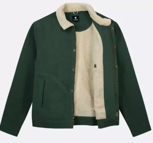 Grosse Piece Blouson Coton Double Sherpa Kaki Fonce – Image 2