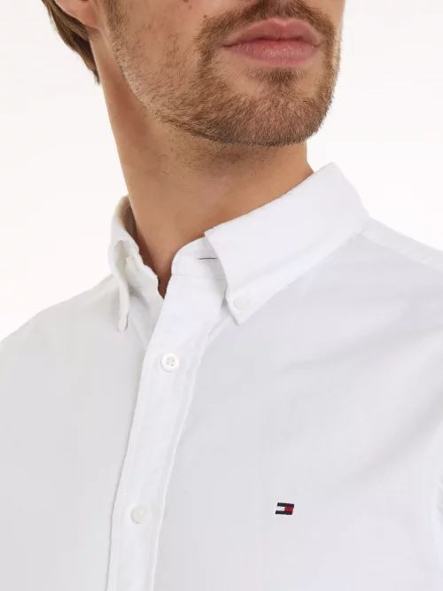 Chemise Manches Longues Sport Oxford Uni Blanc – Image 2
