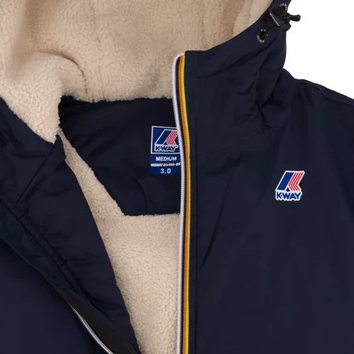 Grosse Piece Parka Double Sherpa Bleu Fonce – Image 2