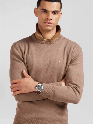 Pull Col Rond Laine & Coton Beige Moyen