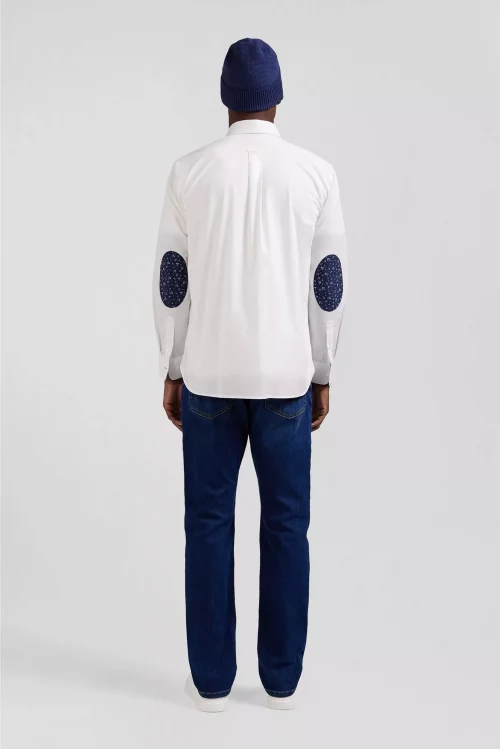 Chemise Manches Longues Sport Uni Coudieres Blanc – Image 2