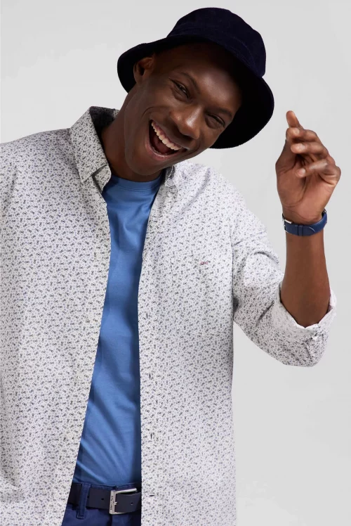 Chemise Manches Longues Sport Imprime Noeuds Bleu Moyen – Image 3