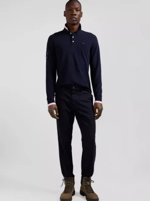 Polo Manches Longues Tr - Ffr Pique 10 Manche Bleu Fonce