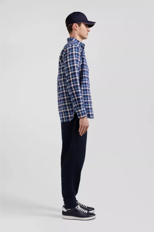 Chemise Manches Longues Sport 111 Carreau Gratte Bleu Moyen – Image 2