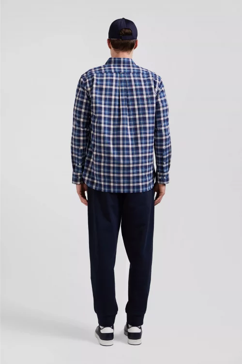 Chemise Manches Longues Sport 111 Carreau Gratte Bleu Moyen – Image 3