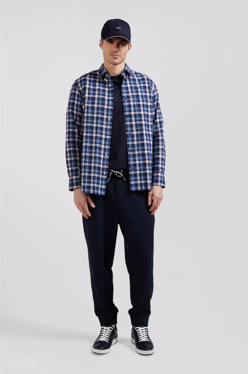Chemise Manches Longues Sport 111 Carreau Gratte Bleu Moyen – Image 4