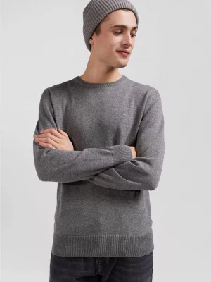 Pull Col Cheminee 111 Laine & Coton Gris Moyen