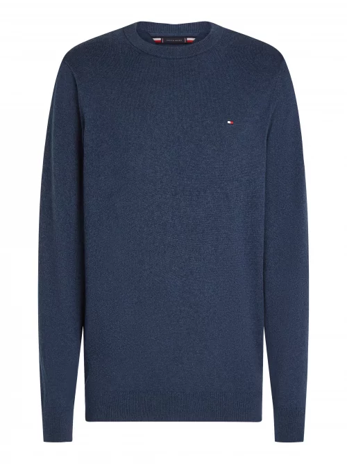 Pull Col Rond Coton Cash Bleu Moyen