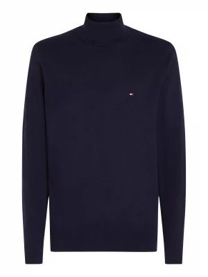 Pull Col Roule Roule Coton Cash Bleu Fonce