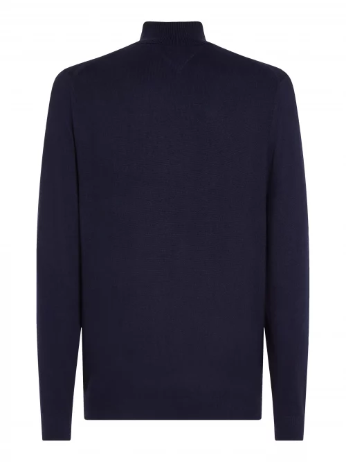 Pull Col Roule Roule Coton Cash Bleu Fonce – Image 2