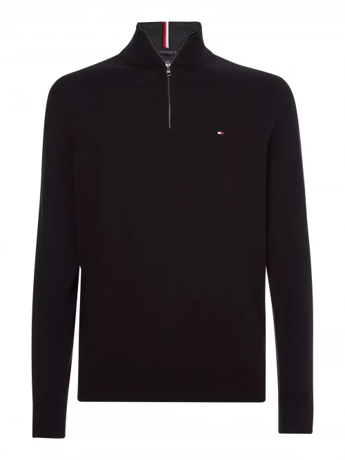 Pull Col Cheminee Coton Cash 1/2 Zip Noir Fonce – Image 4