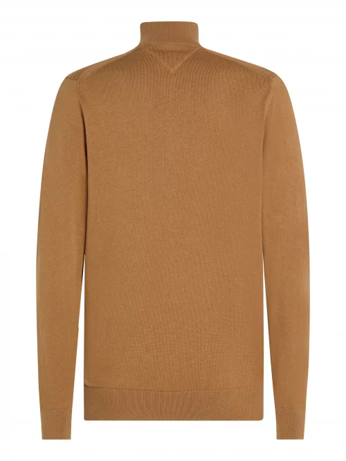 Pull Col Cheminee Coton Cash 1/2 Zip Beige Moyen – Image 2