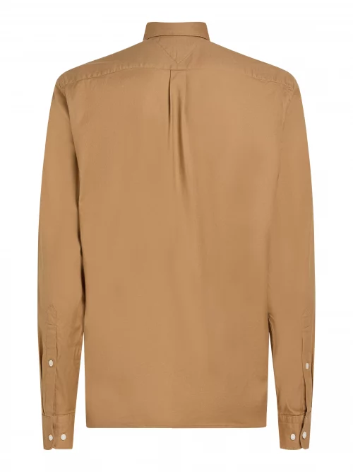 Chemise Manches Longues Sport Coton Gratte Uni Beige Moyen – Image 2