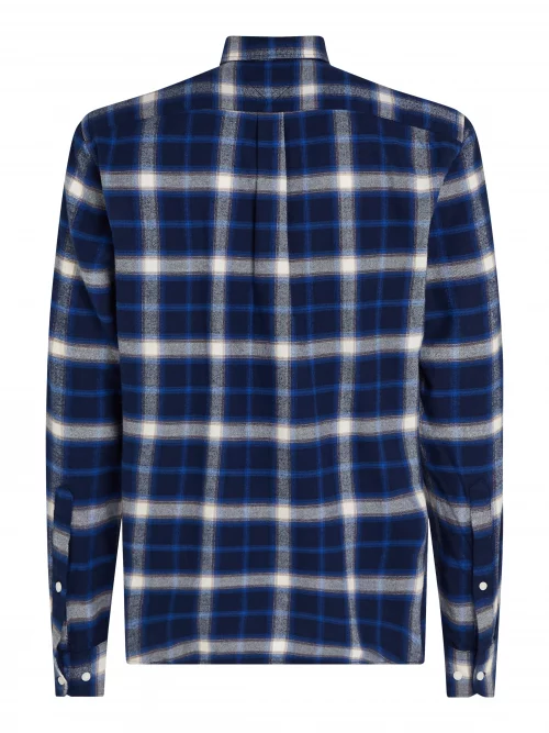 Chemise Manches Longues Sport Carreau Gratte Bleu Moyen – Image 2