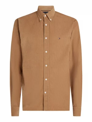 Chemise Manches Longues Sport Velours Beige Moyen