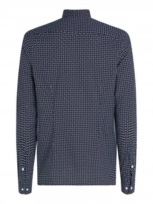 Chemise Manches Longues Sport Imprime Geometrique Bleu Fonce – Image 2