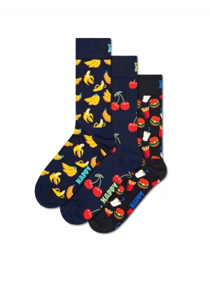 Accessoire Chaussettes Trio Fruits Noir Fonce